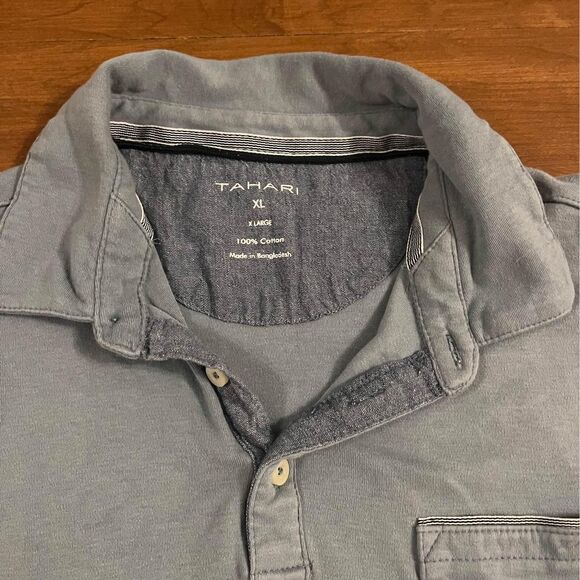 tahari mens dusty blue polo shirt size XL - Picture 2 of 3